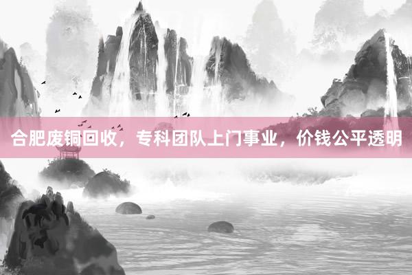 合肥废铜回收，专科团队上门事业，价钱公平透明