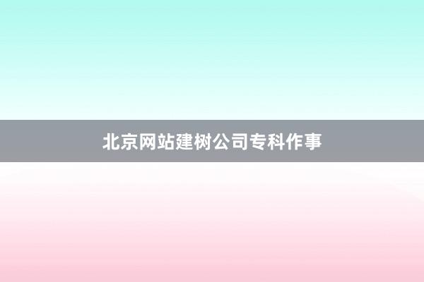 北京网站建树公司专科作事